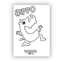 Go Play Hippo kleurplaat