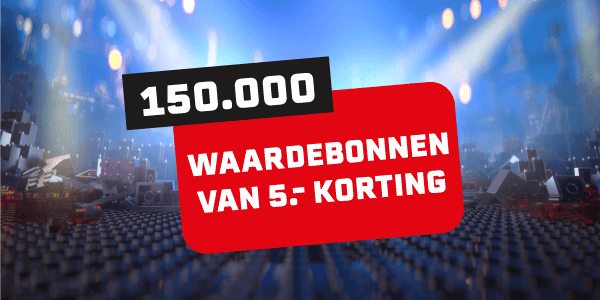150.000 wardebonnen van 5.- korting 150.000 wardebonnen van 5.- korting