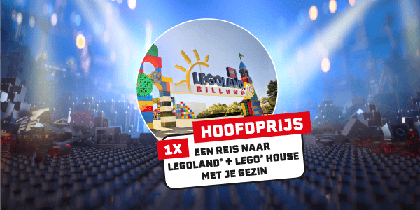 Hoofdprijs 1x een reis naar LEGOLAND Hoofdprijs 1x een reis naar LEGOLAND + LEGO house met je gezin