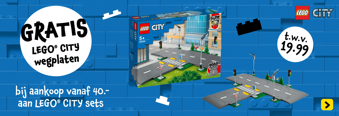 Gratis LEGO® City wegplaten bij aankoop vanaf 40.- aan LEGO® City sets