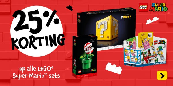 Profiteer van 25% korting op alle LEGO® Super Mario sets