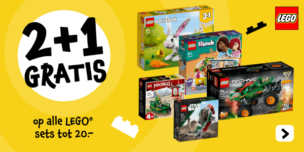 2plus1 gratis op alle LEGO sets tot 20 euro