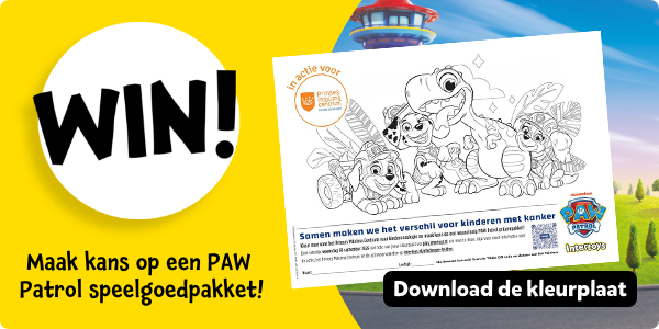 Download de PAW Patrol kleurplaat en maak kans op een PAW Patrol speelgoedpakket