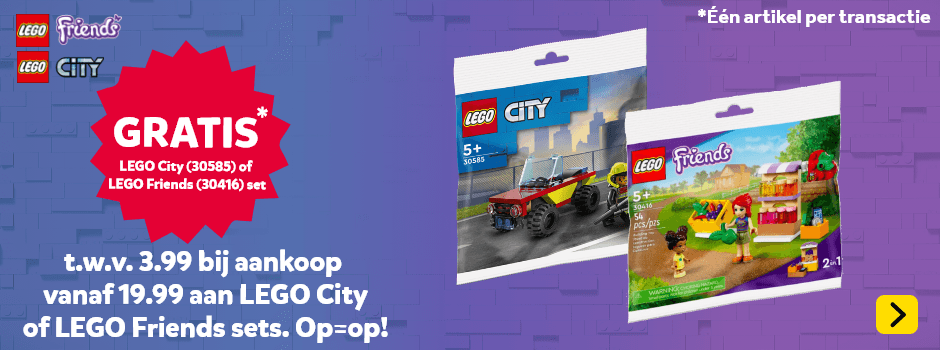 Gratis LEGO City/Friends zakje bij aankoop vanaf 19.99 aan LEGO City/Friends set