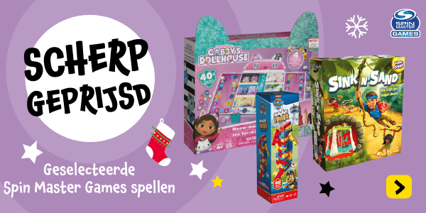 Profiteer van korting op geselecteerde Spin Master Games spellen