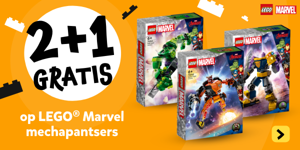 2 plus 1 GRATIS op geselecteerde LEGO Marvel sets