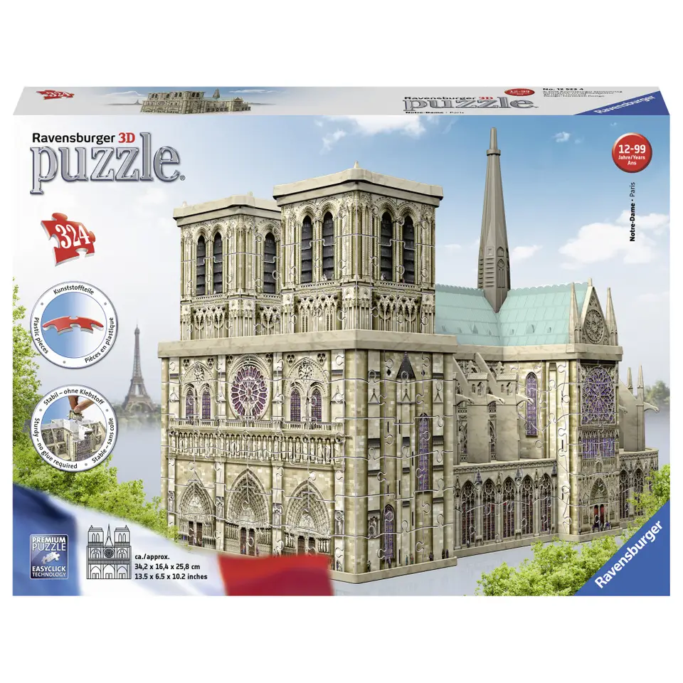 Ravensburger 3D-puzzel Notre Dame Parijs - 216 stukjes
