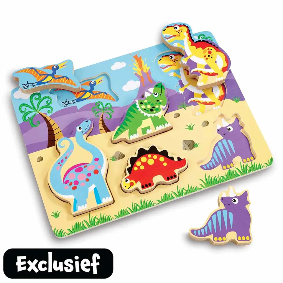 Woodlets chunky dino houten puzzel