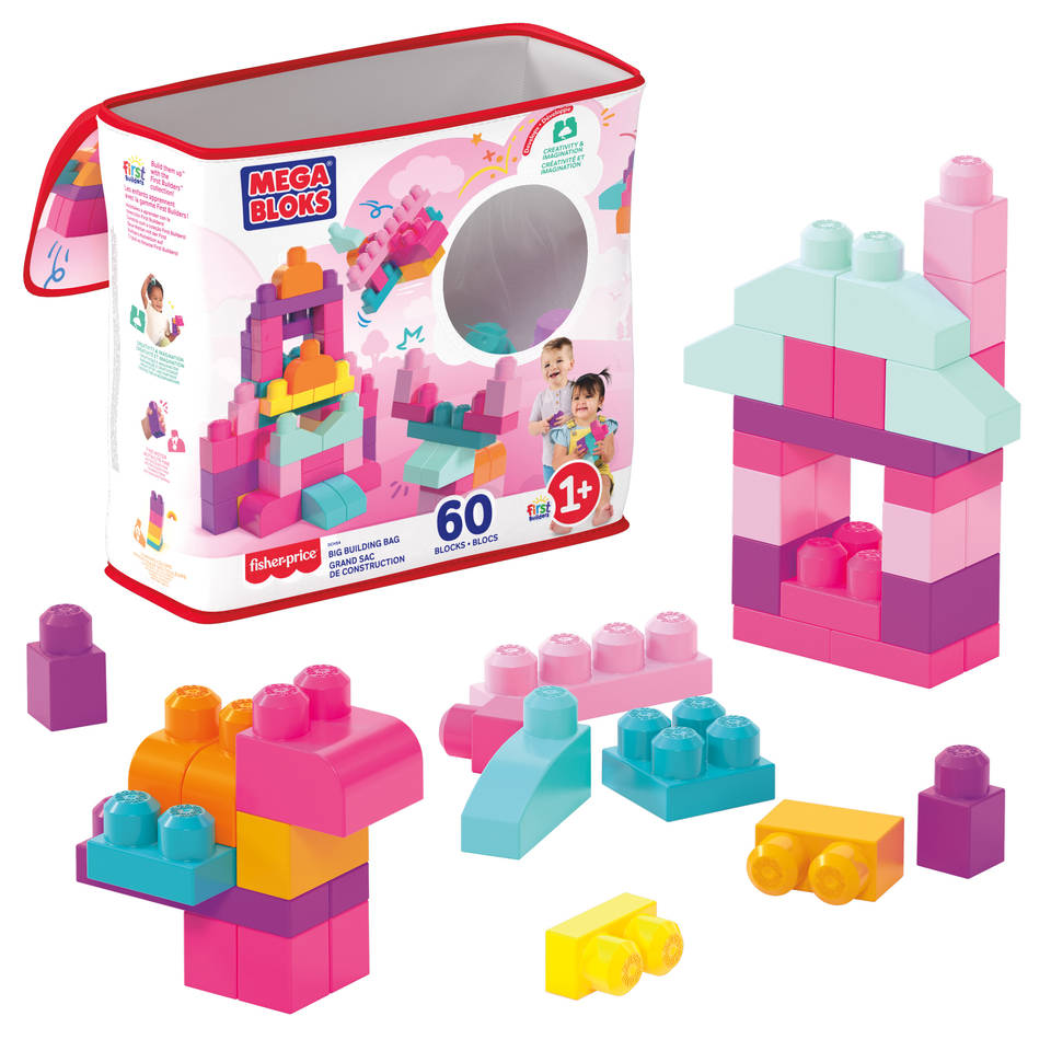 MEGA Bloks First Builders blokkenzak - 60 stuks - roze Main Image