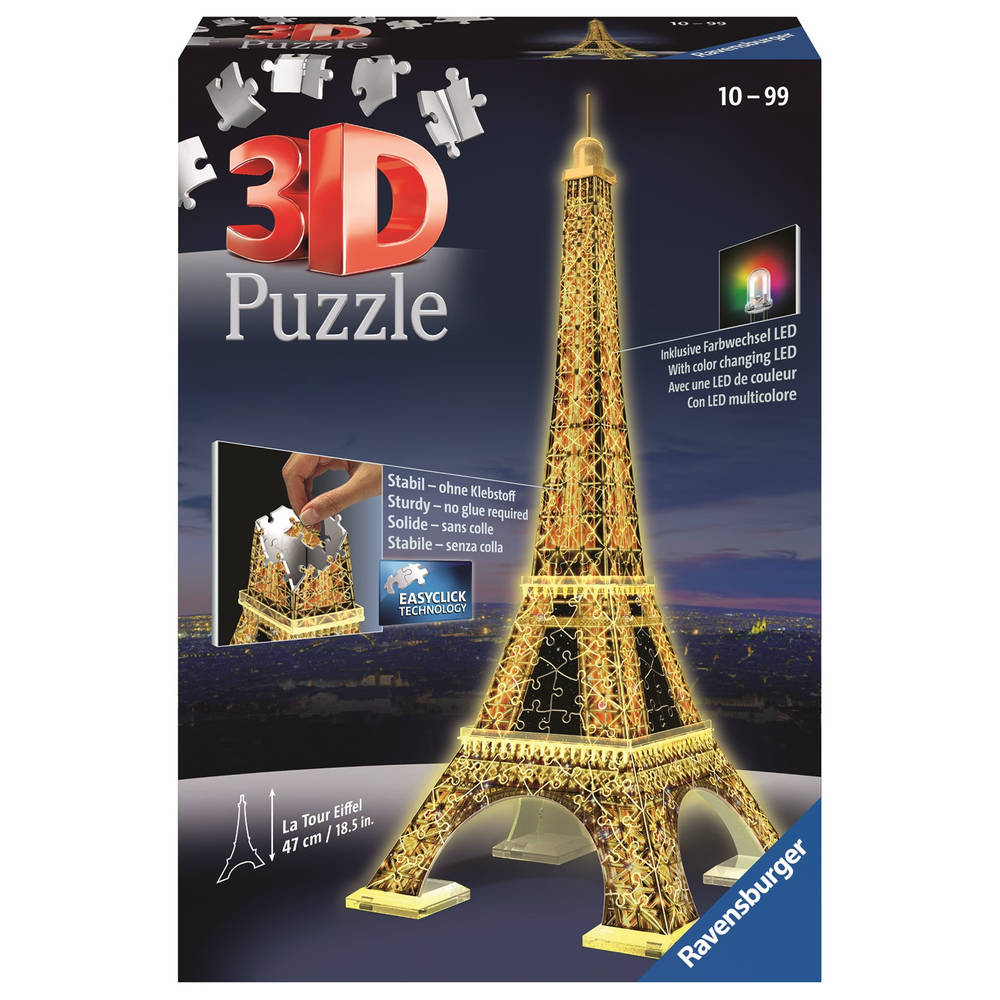 Minst elleboog in plaats daarvan Ravensburger 3D-puzzel Eiffeltoren Night Edition - 216 stukjes