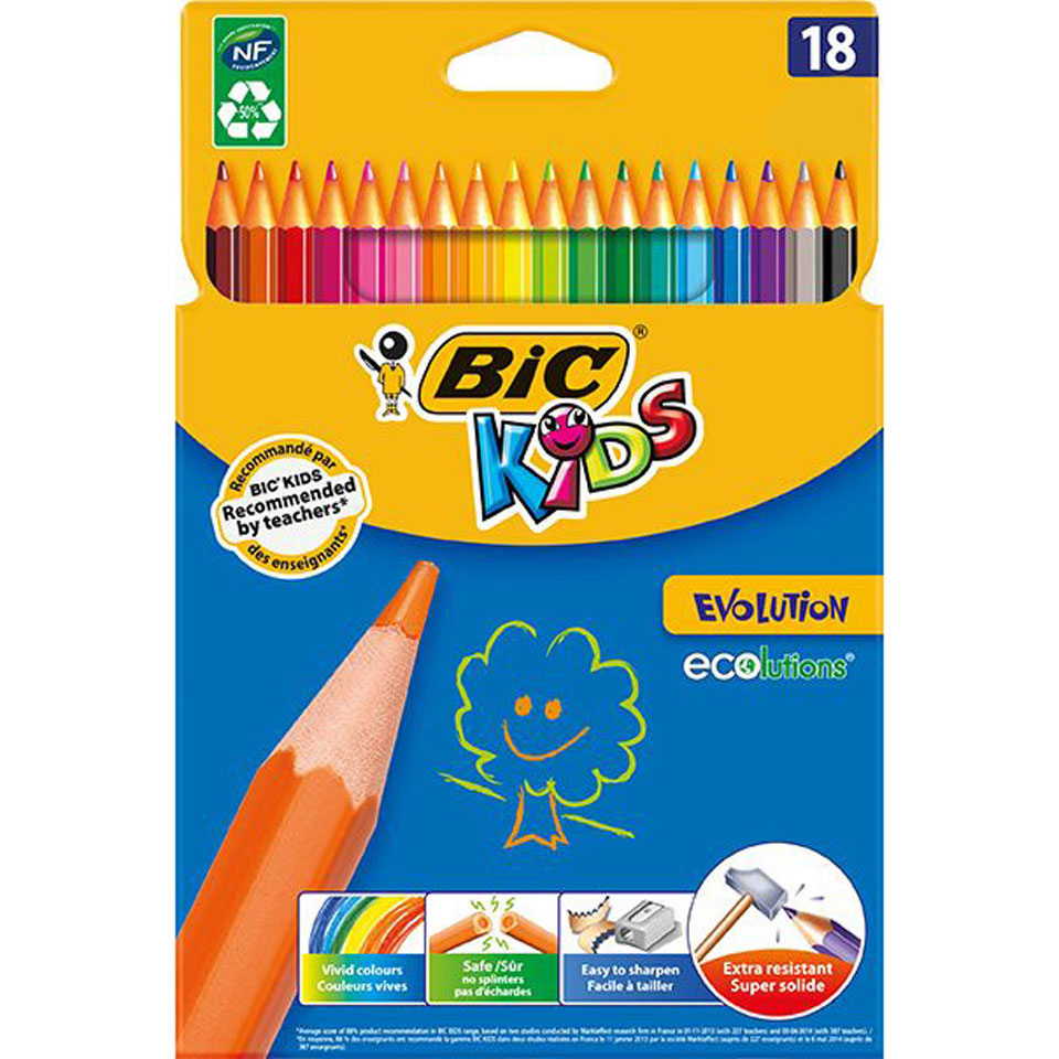 BIC Kids Ecolution kleurpotloden - 18 stuks