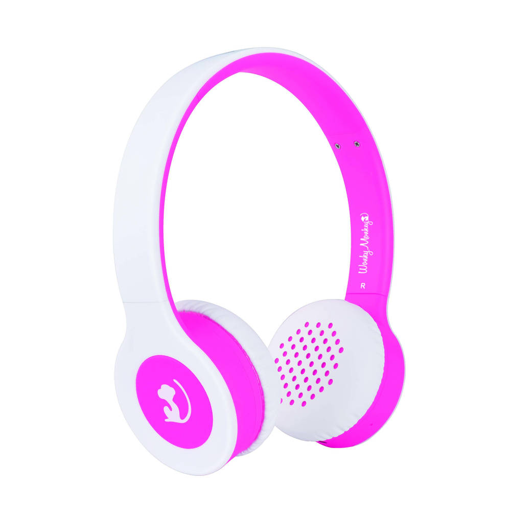 Auckland Golven Leidinggevende Wonky Monkey Wireless Bluetooth koptelefoon - roze/wit