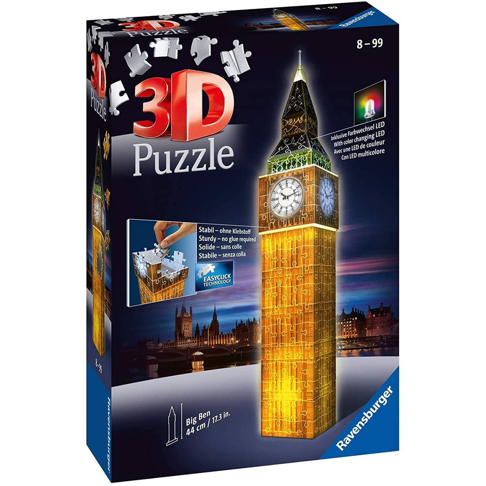 Herhaald Afslachten Wieg Ravensburger 3D-puzzel Big Ben Night Edition - 216 stukjes