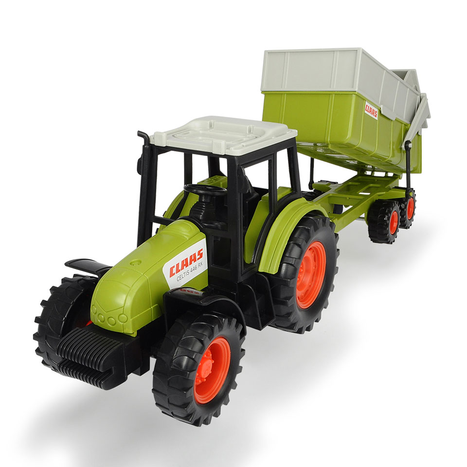 Eigenwijs Meevoelen Gevoelig voor Dickie Toys Claas tractor met aanhangwagen