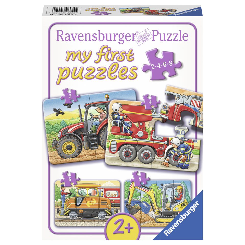 Ravensburger Mijn Eerste Puzzels puzzelset Op het werk - 2 + 4 + 6 + 8 stukjes