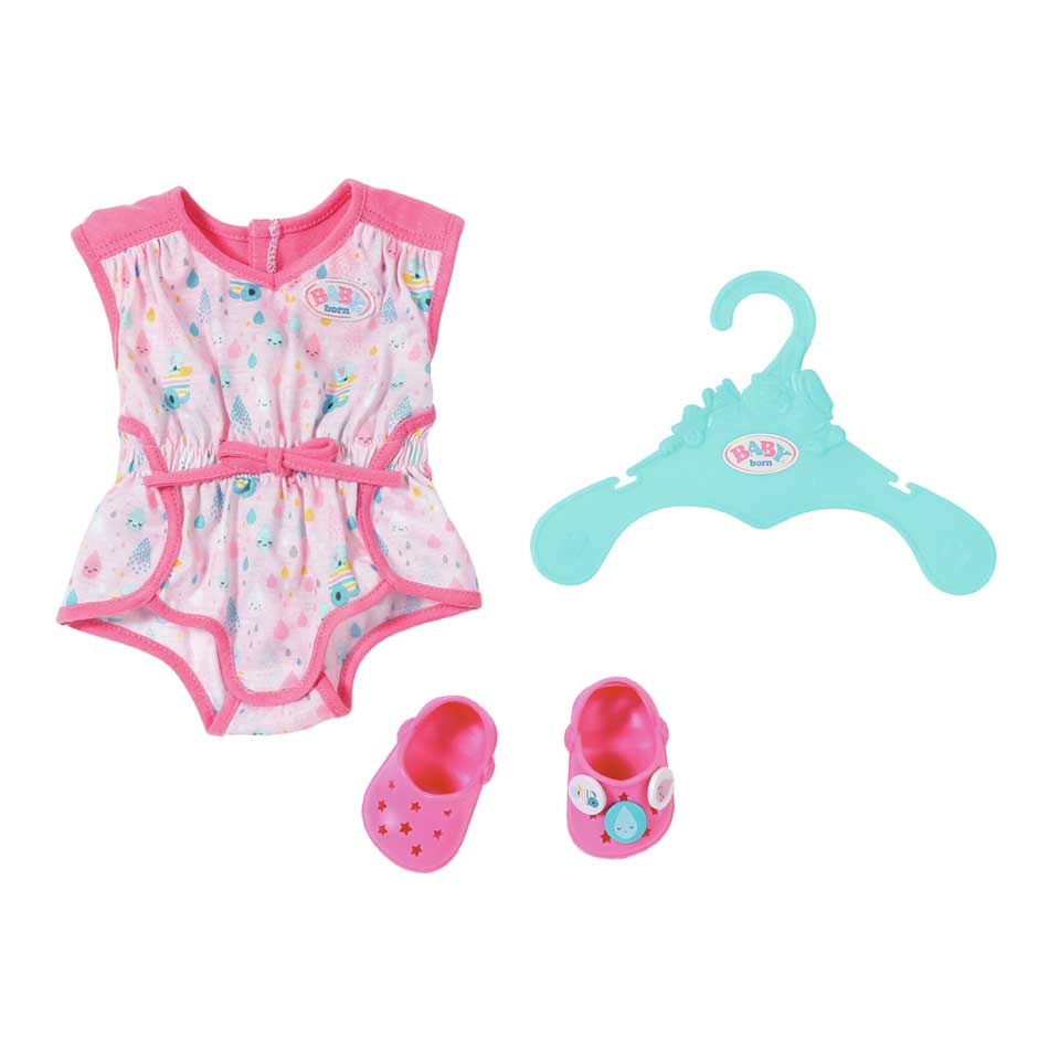 BABY born pyjama met schoenen - roze