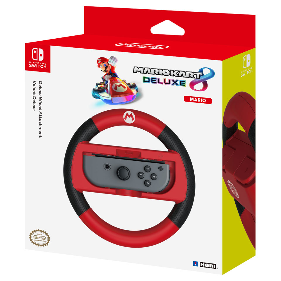 Nintendo Switch Hori MK8 Deluxe Racing Wheel Mario - rood