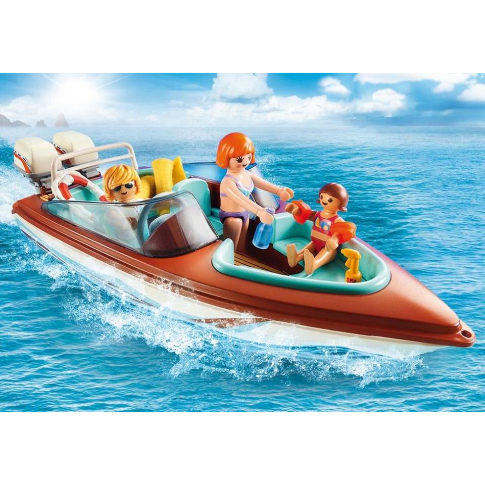 Barcelona Onvervangbaar Componeren PLAYMOBIL Family Fun motorboot met onderwatermotor 9428