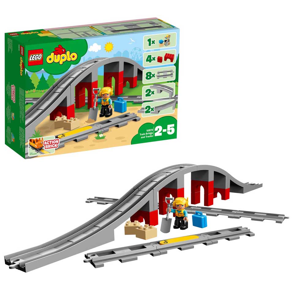 komedie etiket volleybal LEGO DUPLO treinbrug en rails 10872