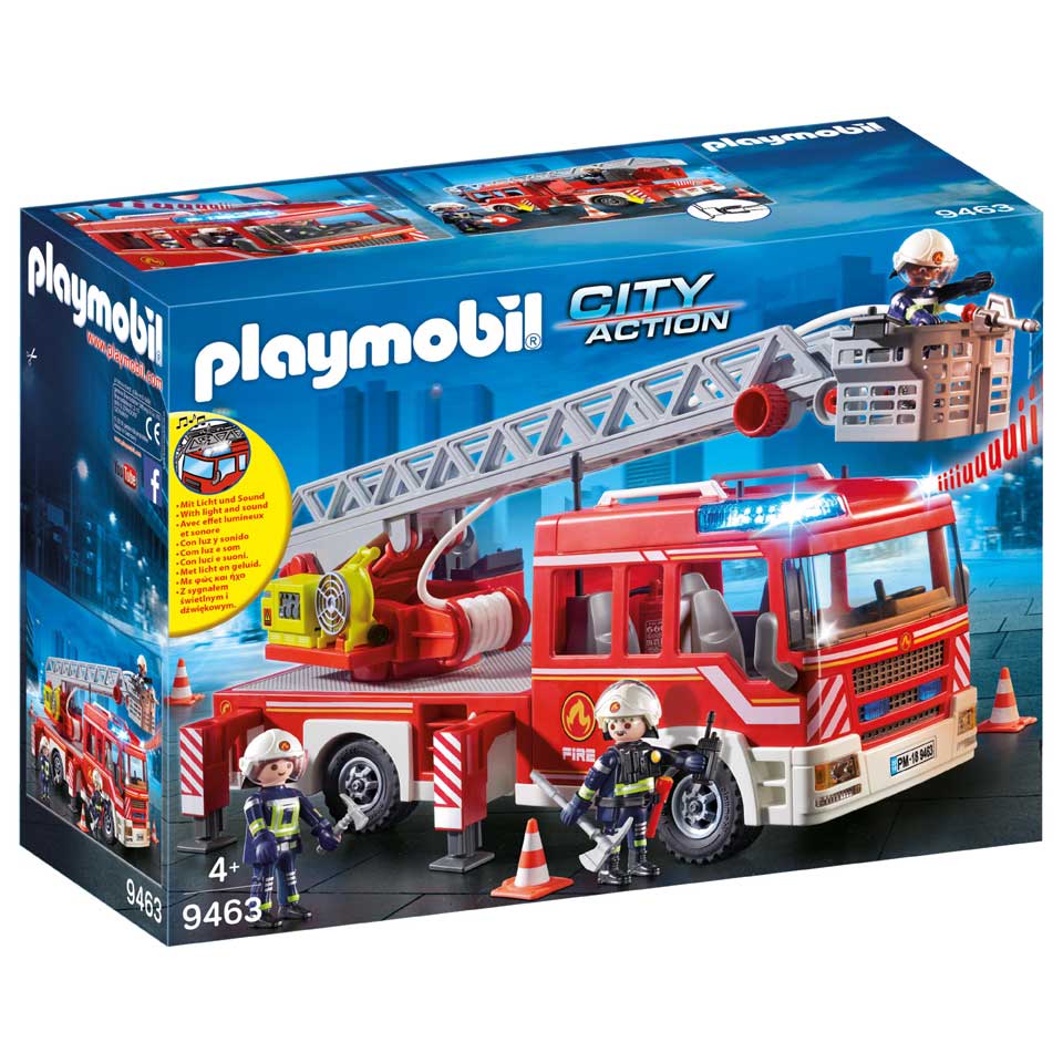 daarna het winkelcentrum Meevoelen PLAYMOBIL City Action brandweer ladderwagen 9463