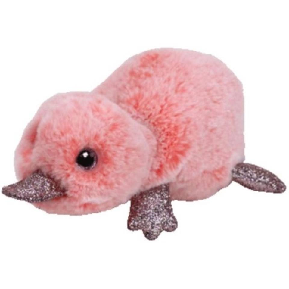 insect Uitputting Blauw Ty Beanie Boo knuffel vogelbekdier Wilma - 15 cm - roze