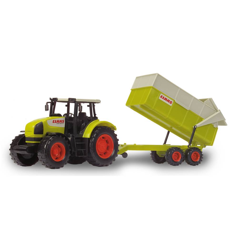 gesmolten Indirect schakelaar Dickie Toys tractor met aanhanger Claas Ares - 57 cm