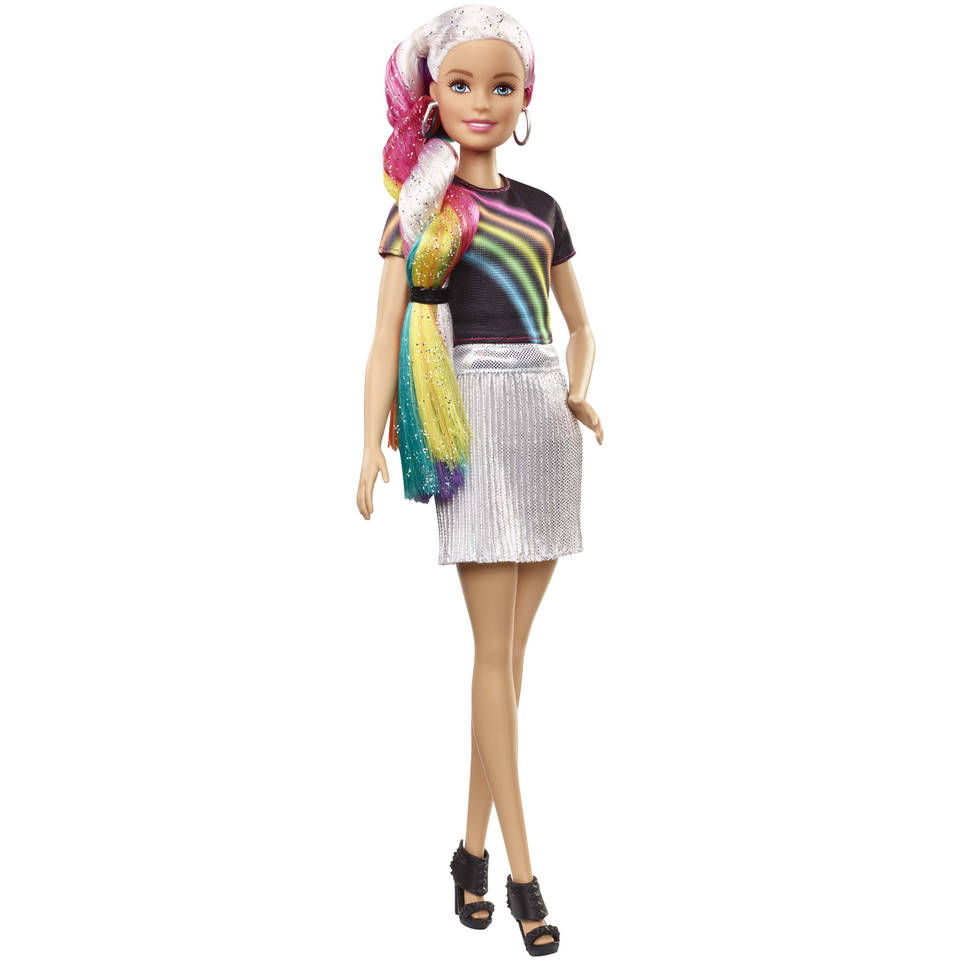 landheer haspel recept Barbie mannequinpop regenboog glitterhaar