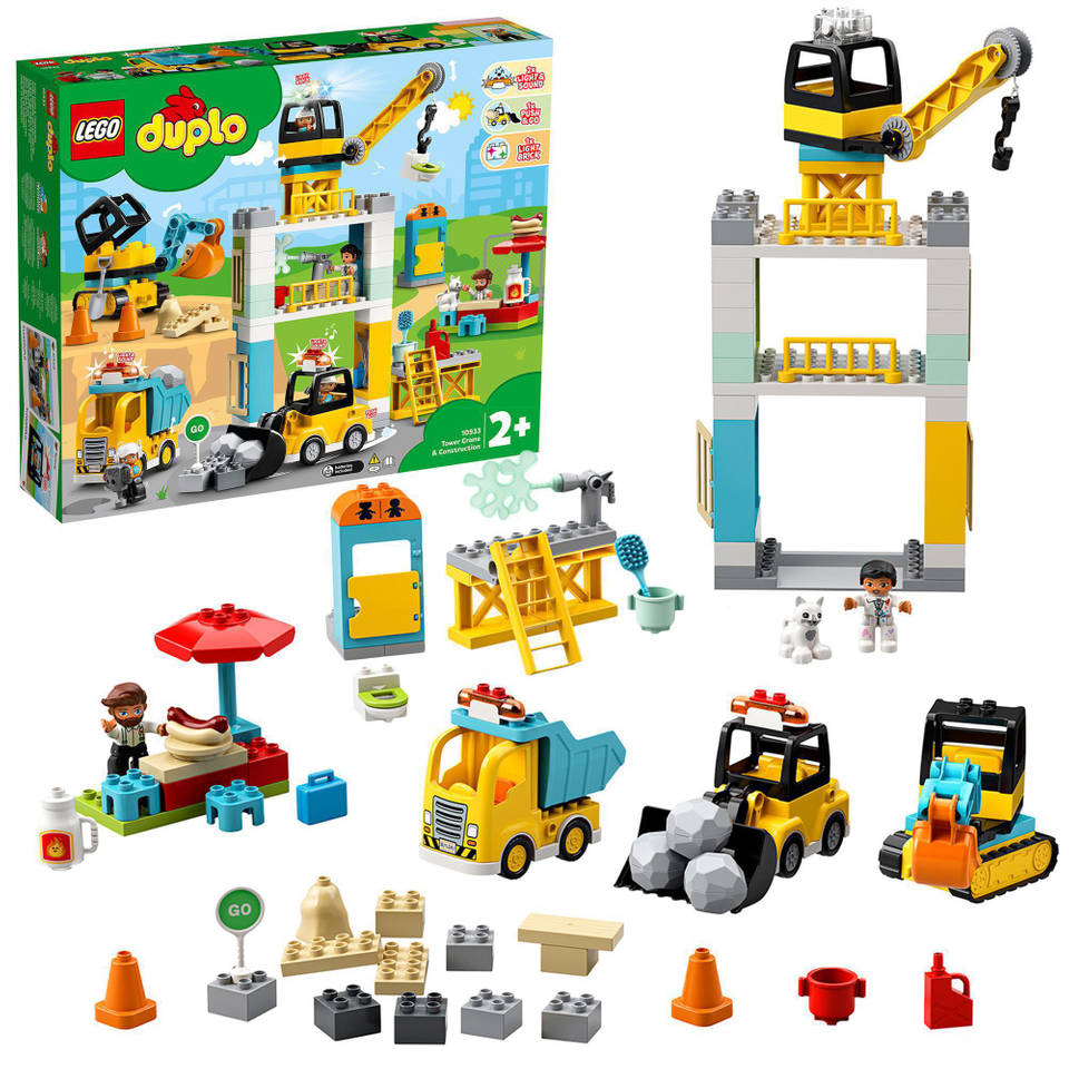 LEGO DUPLO torenkraan en bouwterrein 10933