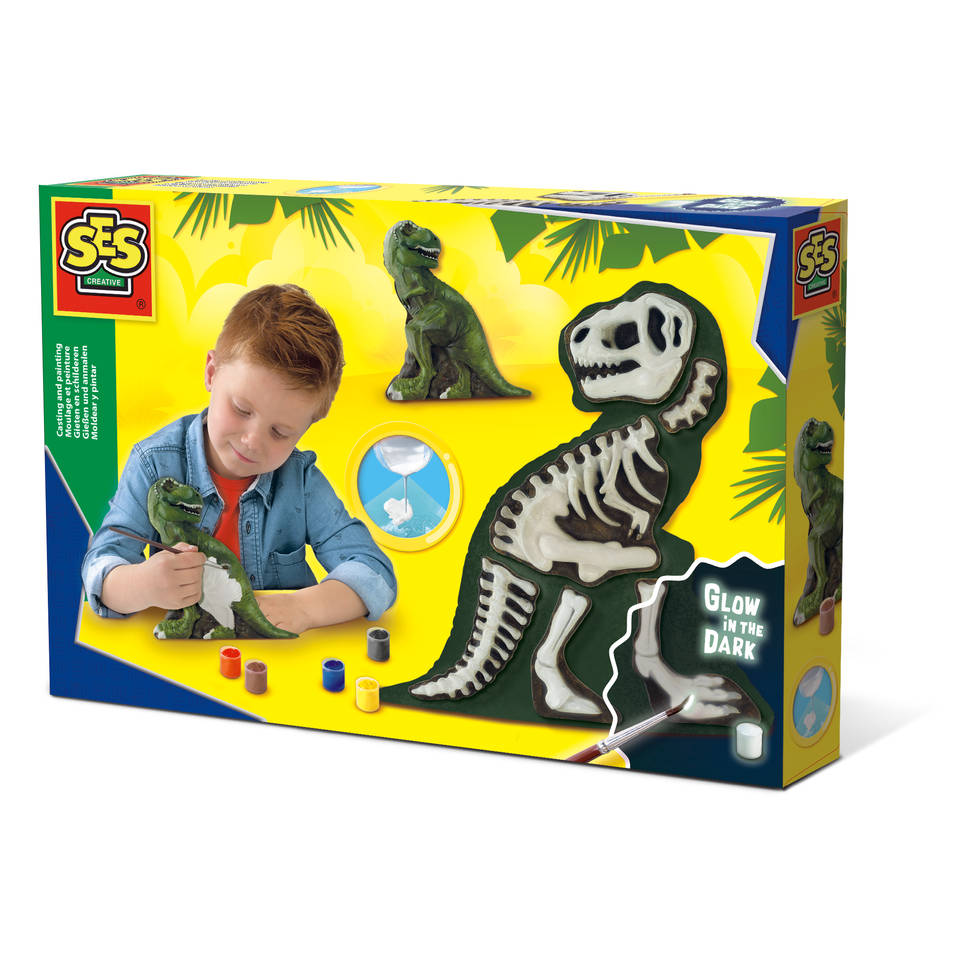 foto van SES Creative glow in the dark T-Rex met skelet