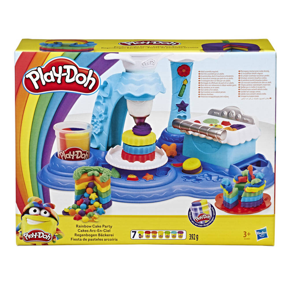 foto van Play-Doh regenboogcake feestje