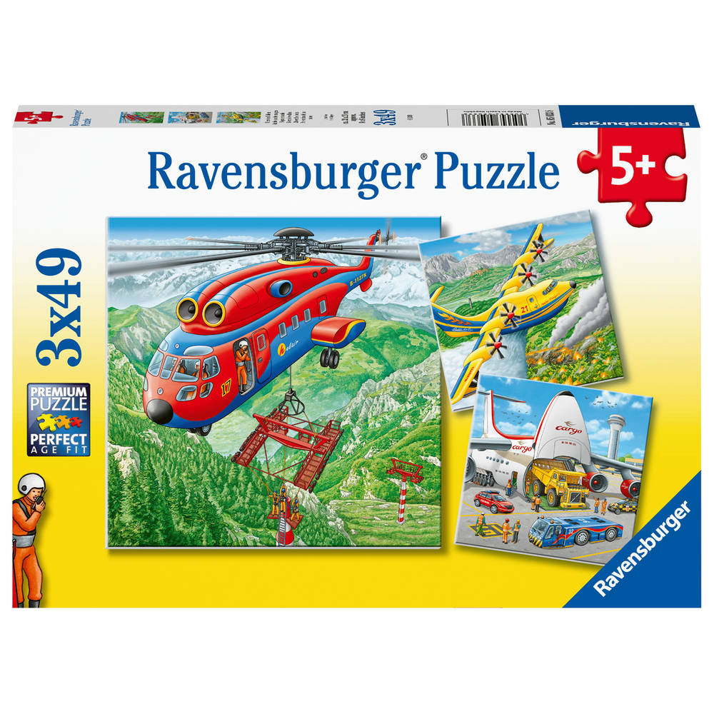 Ravensburger puzzelset vliegtuigen - 3 x 49 stukjes