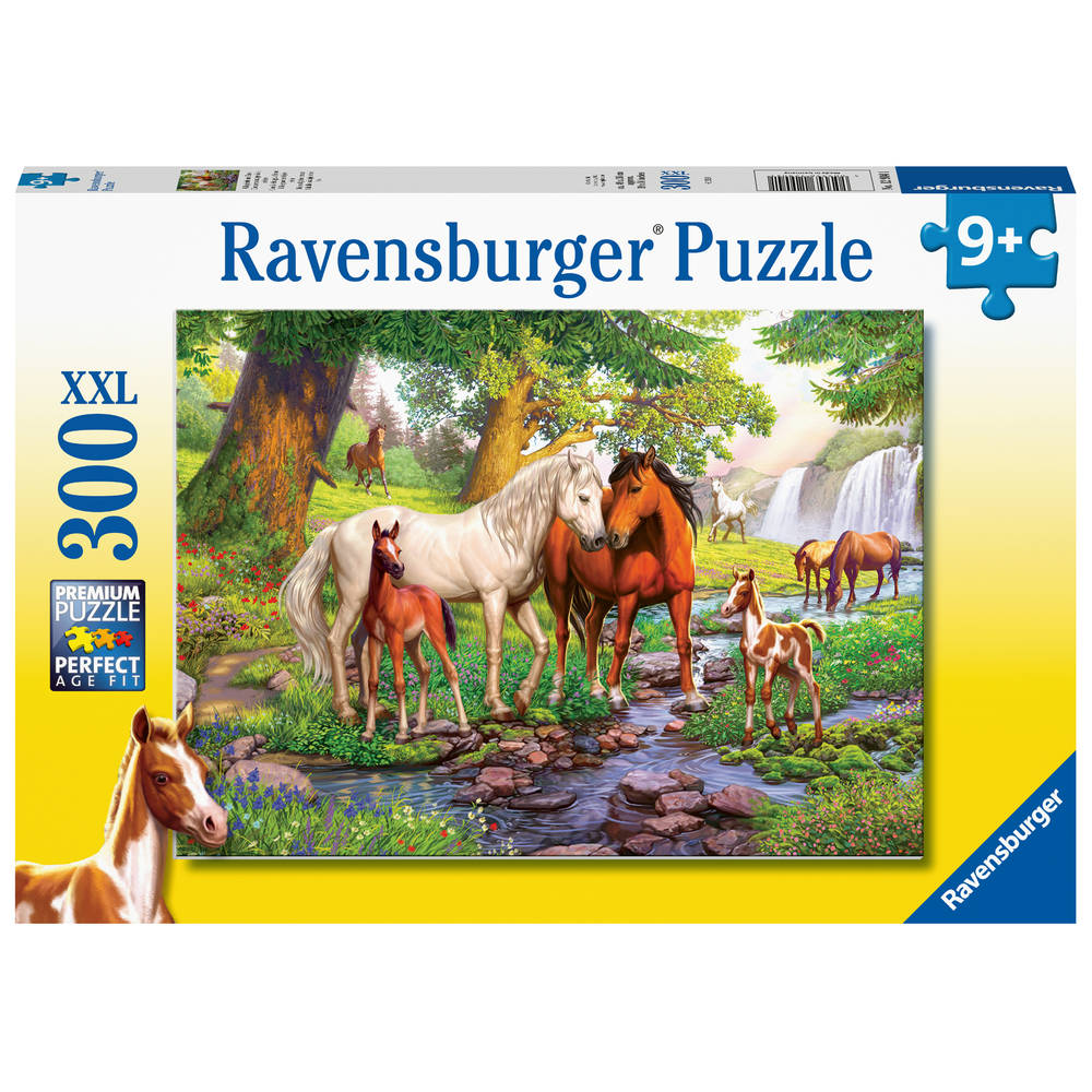 Ravensburger XXL puzzel wilde paarden bij de rivier - 300 stukjes
