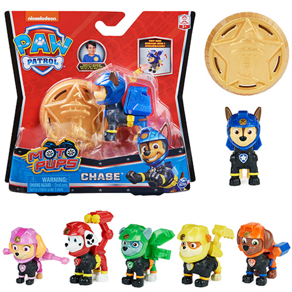 PAW Patrol Moto Pups Rubble figuur met politiebadge