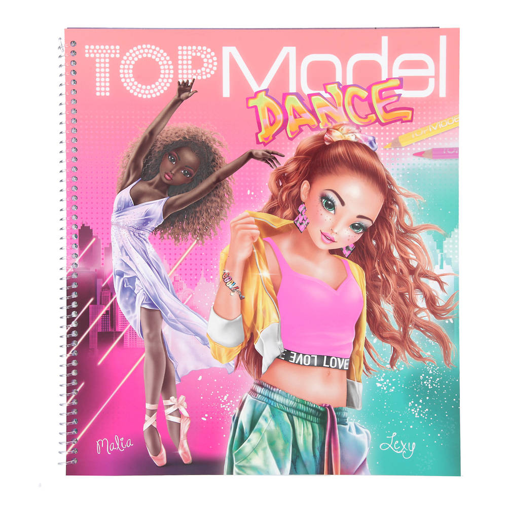 vrije tijd fictie schild TOPModel dance love kleurboek