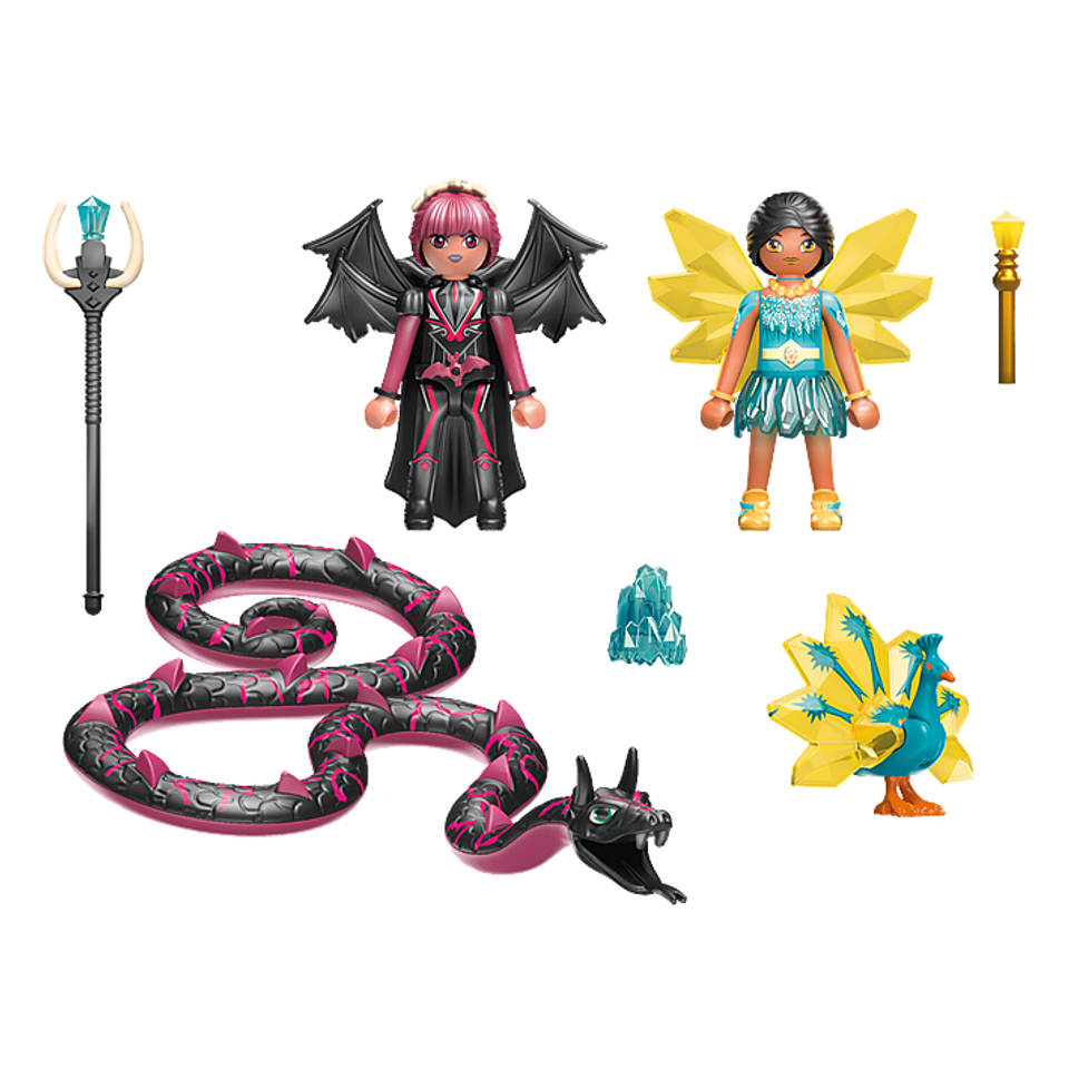 aanraken antenne Economie PLAYMOBIL Adventures of Ayuma Crystal Fairy en Bat Fairy met totemdieren  70803