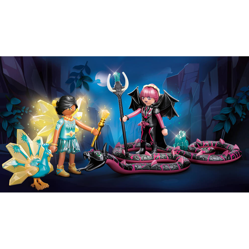 aanraken antenne Economie PLAYMOBIL Adventures of Ayuma Crystal Fairy en Bat Fairy met totemdieren  70803