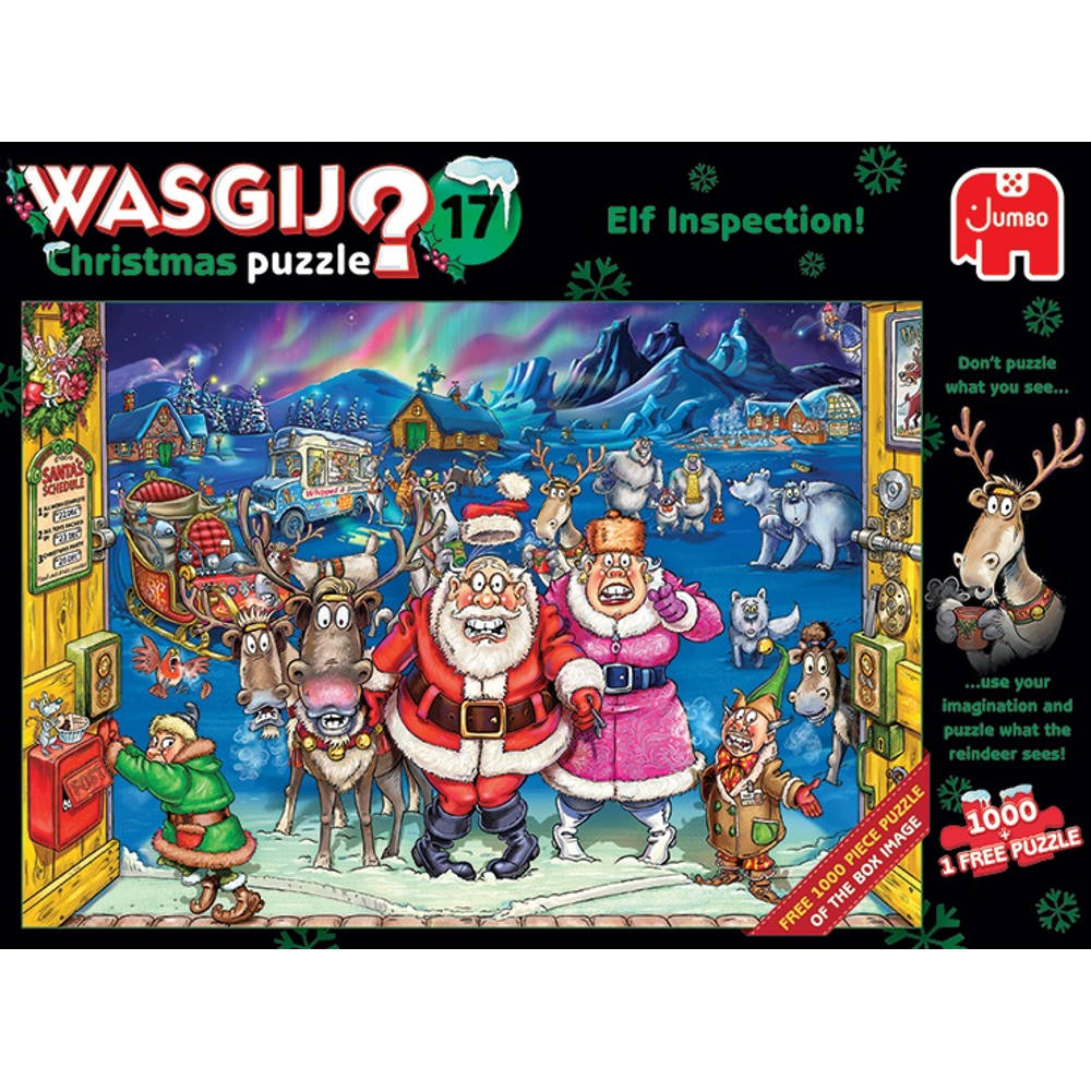 Jumbo Wasgij Christmas 17 puzzel Elfinspectie - 2 x 1000 stukjes