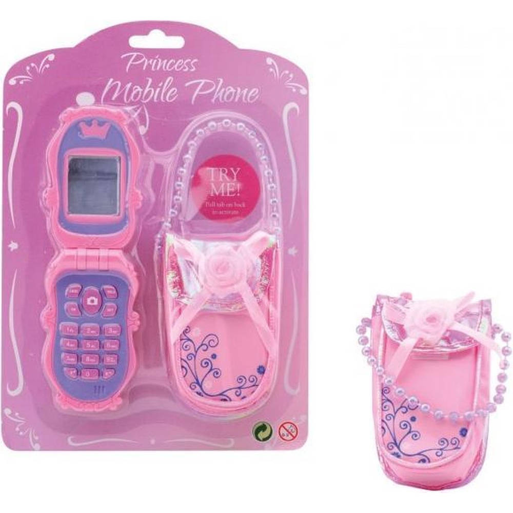 Mobiele telefoon met tasje roze