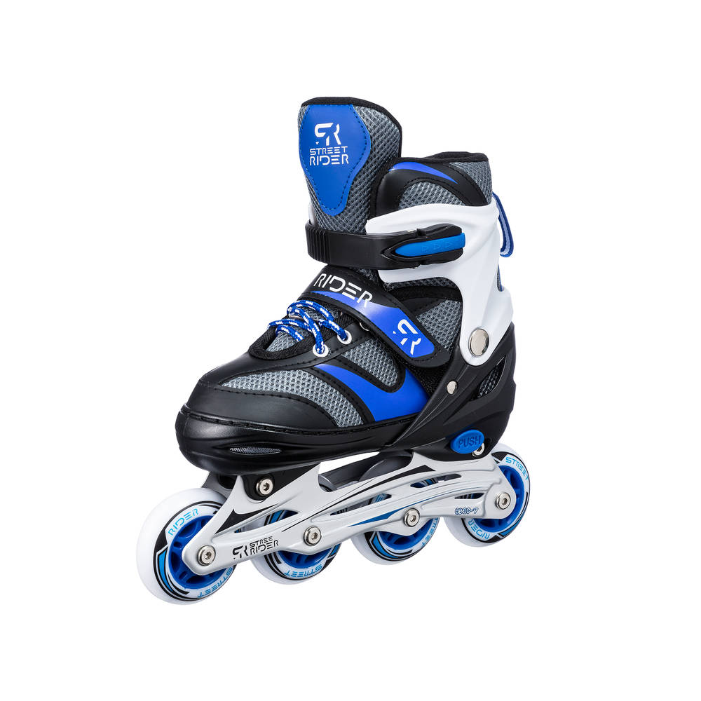 Street Rider inline skates verstelbaar - maat 39-42 - blauw/zwart