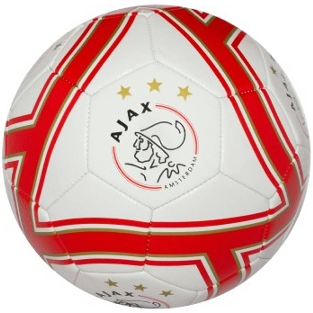 Ajax voetbal - maat 5 - wit/goud/rood