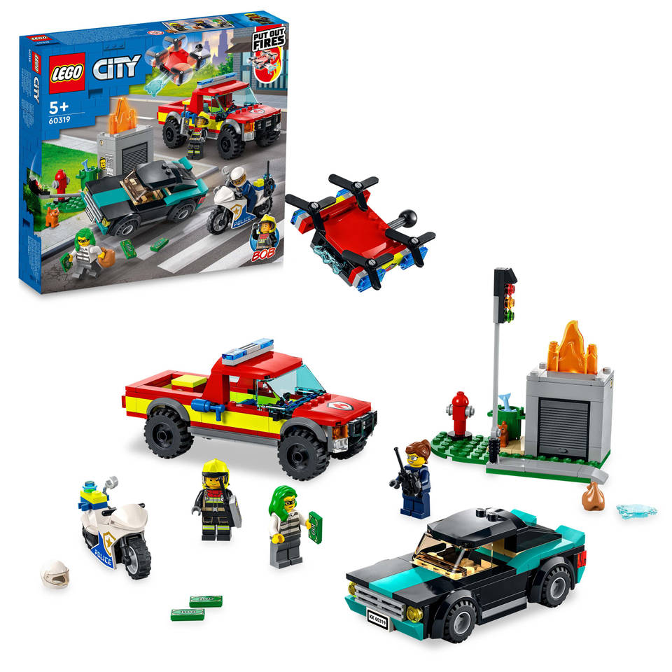 LEGO CITY brandweer en politie achtervolging 60319