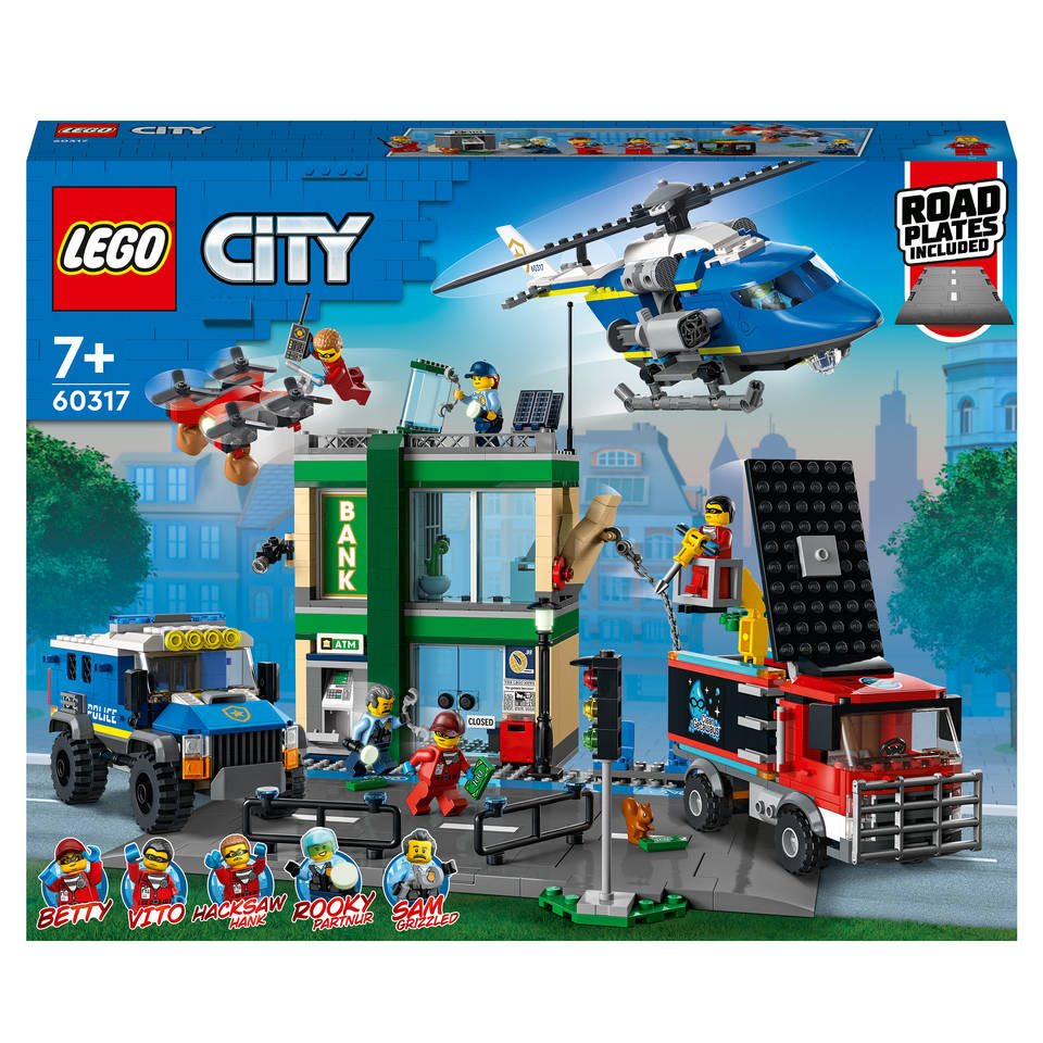 Kanon poeder Bezighouden LEGO CITY politieachtervolging bij de bank 60317