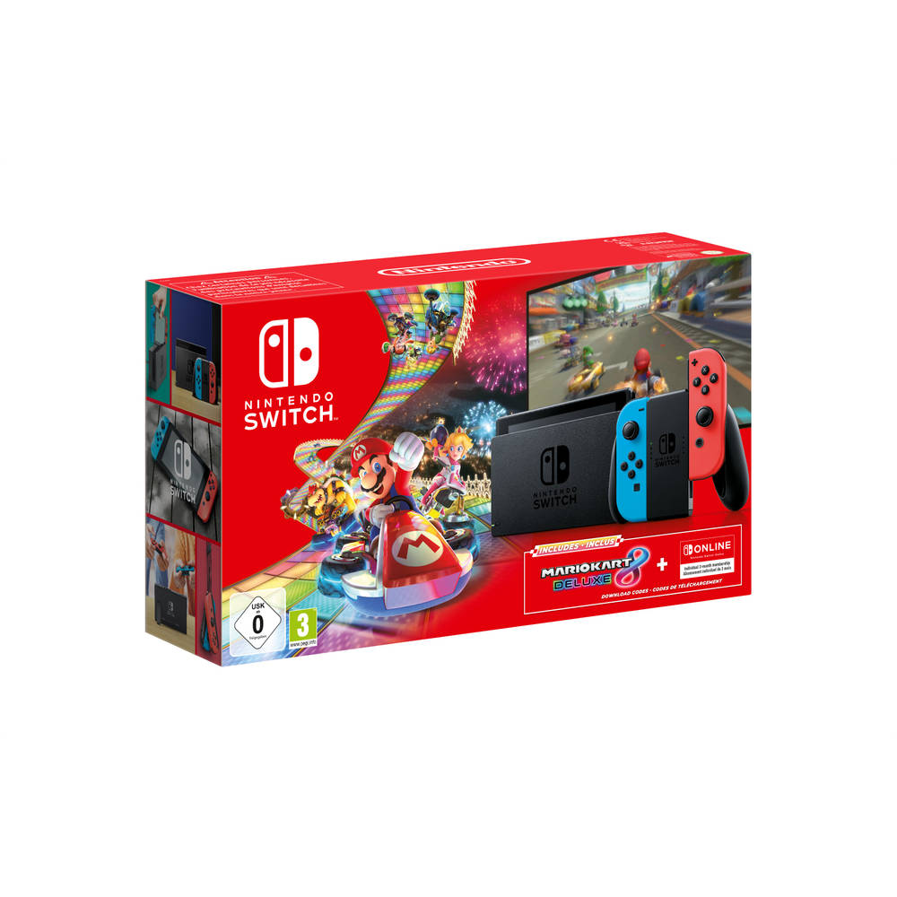 spoel Slapen Pakket Nintendo Switch + Mario Kart 8 Deluxe + Nintendo Switch Online lidmaatschap
