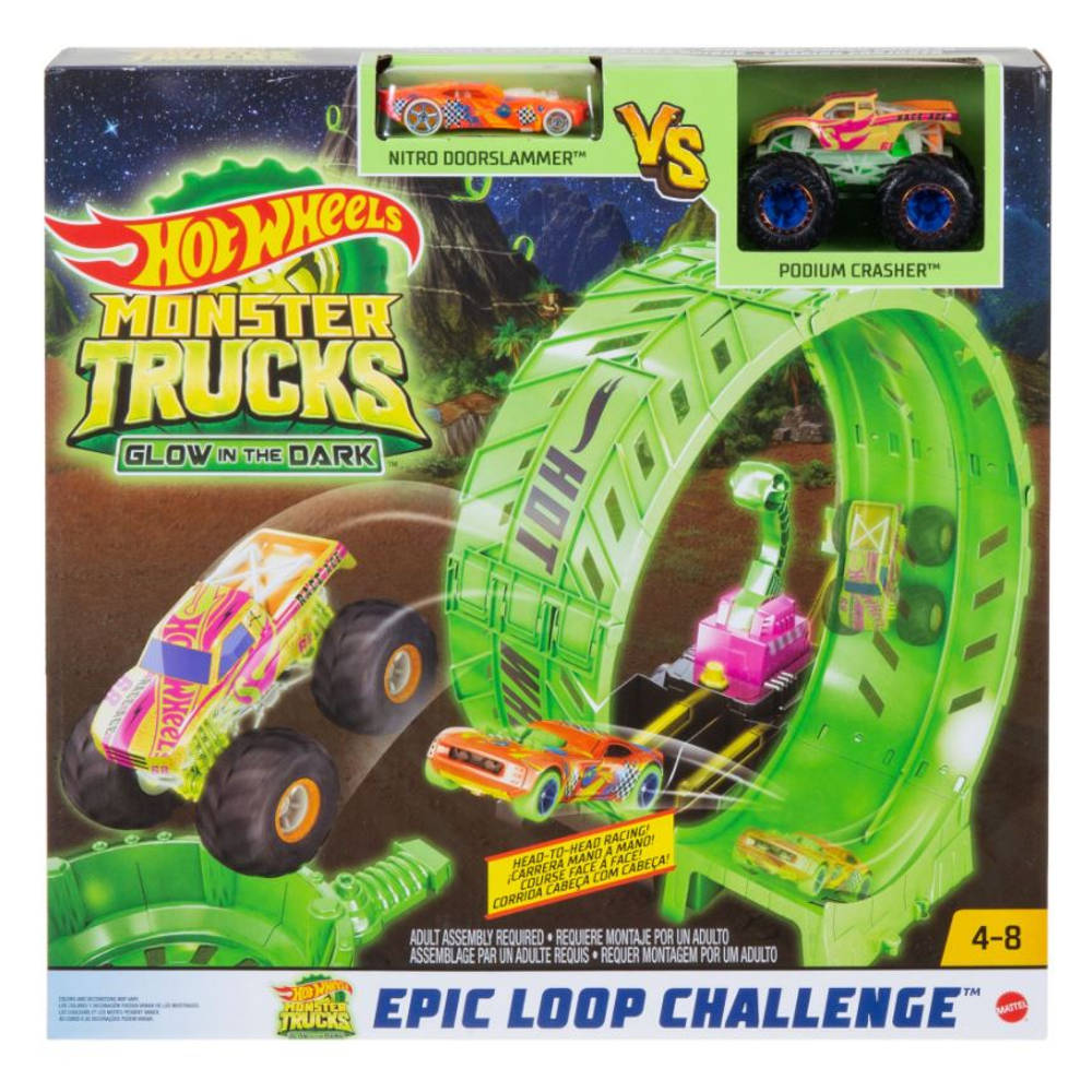 tumor Magistraat onpeilbaar Hot Wheels Monster Trucks Glow-in-the Dark Epische Looping uitdaging  speelset