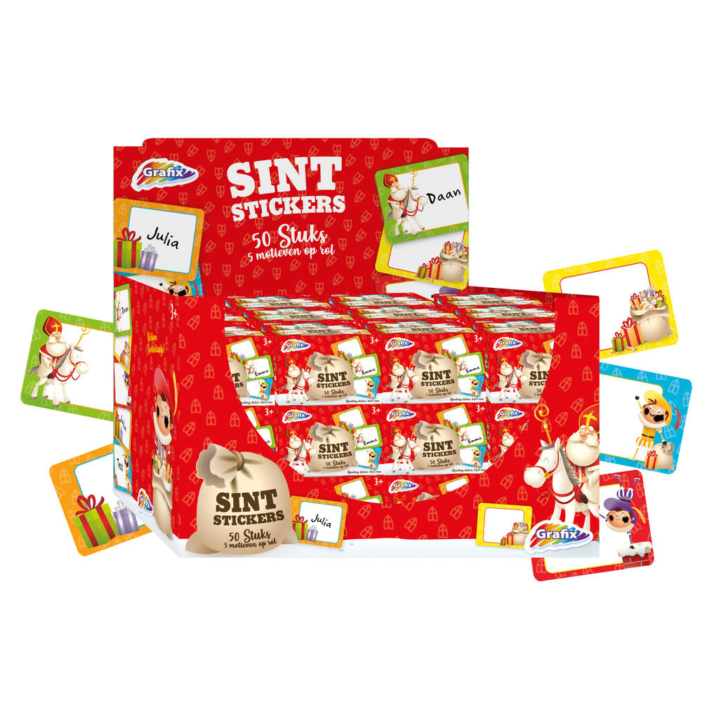 Sinterklaas stickers set van 50 in 5 designs