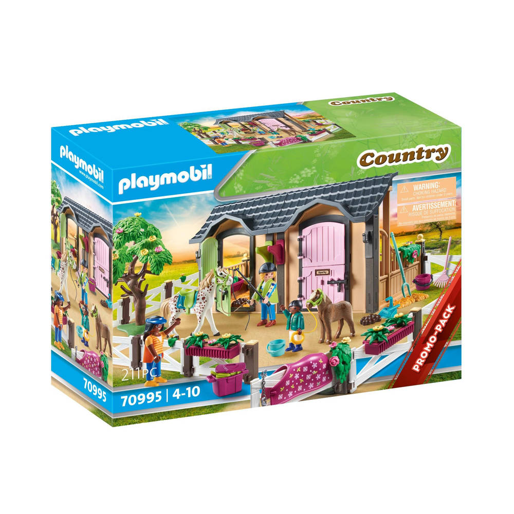 PLAYMOBIL Country Promo rijlessen met paardenboxen 70995