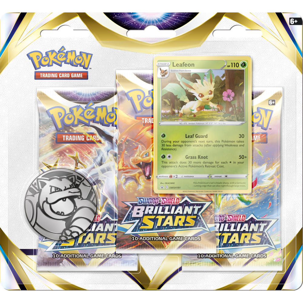 Pokémon TCG Sword & Shield: Brilliant Stars 3 booster blister Leafeon