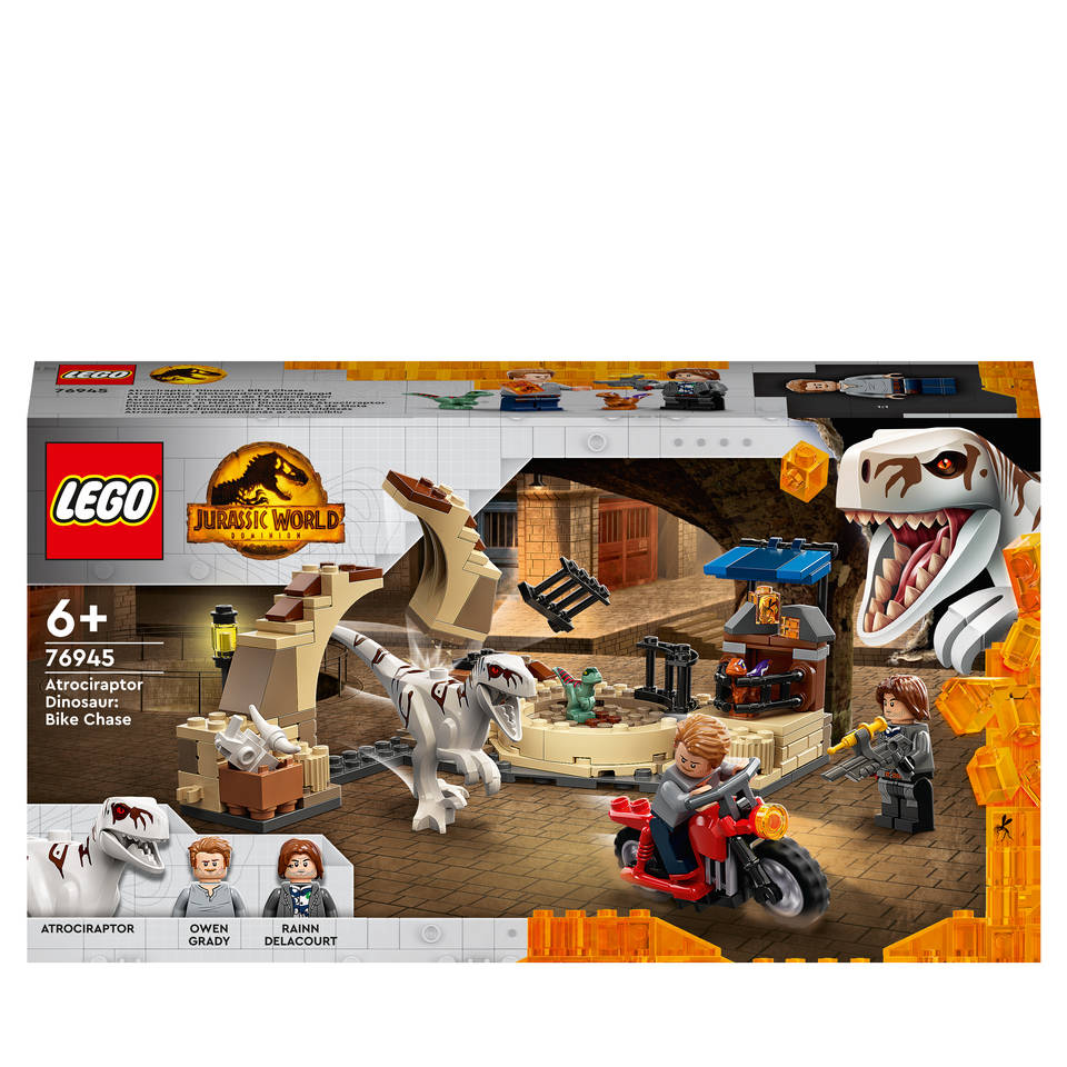 lood Induceren Wissen LEGO Jurassic World Atrociraptor dinosaurus motorachtervolging 76945