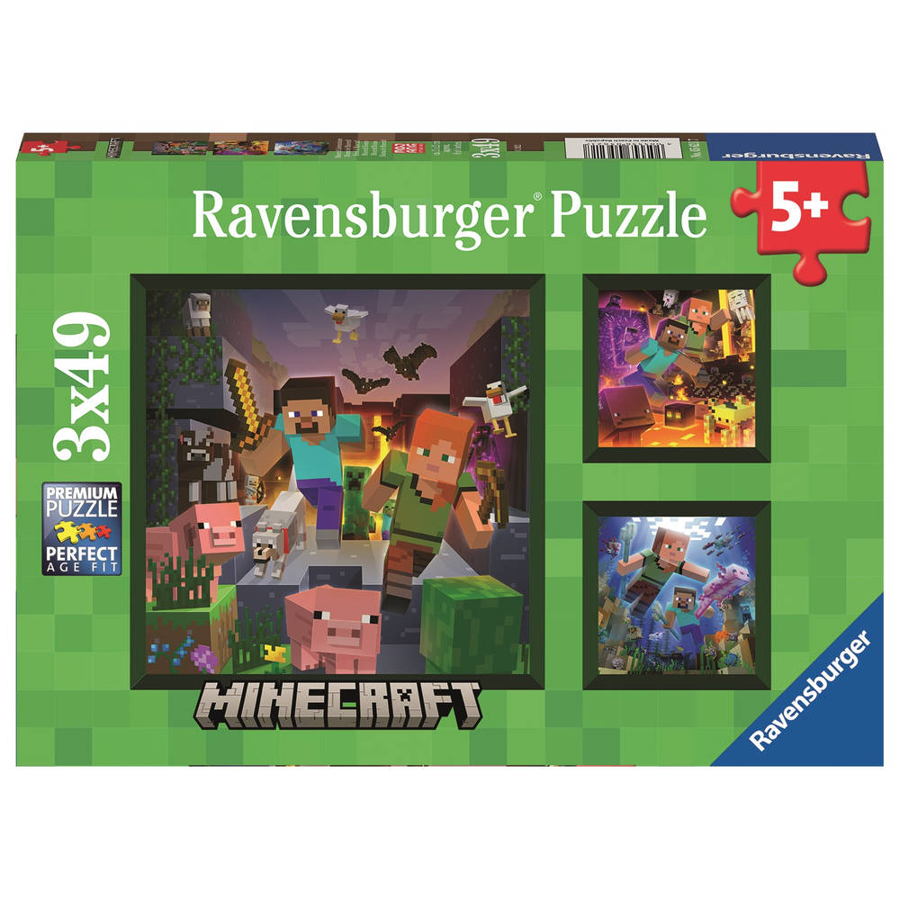 Ravensburger puzzel Minecraft Biomes - 3 x 49 stukjes