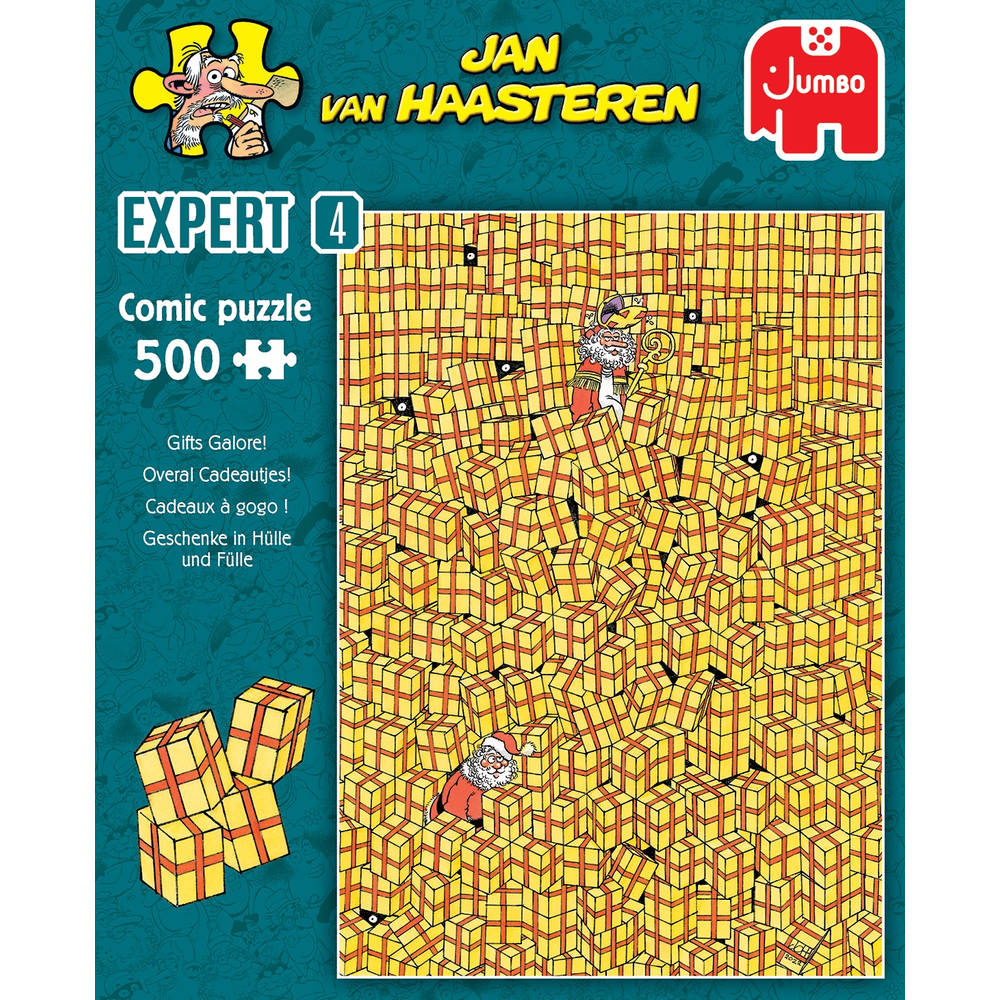 Boekhouding sponsor Maxim Jumbo Jan van Haasteren puzzel Expert 4: overal cadeautjes